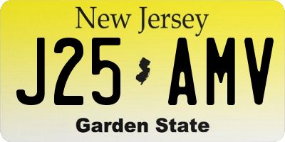 NJ license plate J25AMV