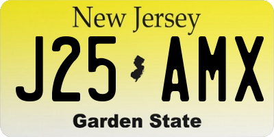 NJ license plate J25AMX