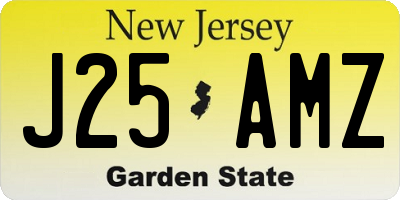 NJ license plate J25AMZ