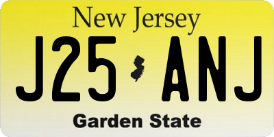 NJ license plate J25ANJ