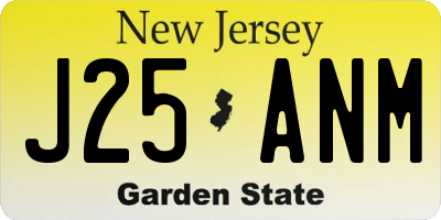NJ license plate J25ANM