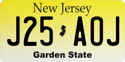 NJ license plate J25AOJ