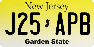 NJ license plate J25APB
