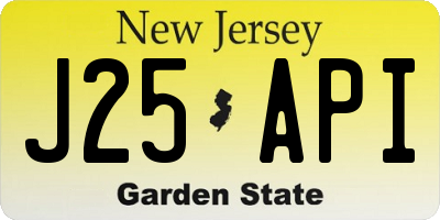 NJ license plate J25API