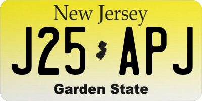 NJ license plate J25APJ