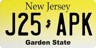 NJ license plate J25APK