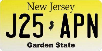 NJ license plate J25APN
