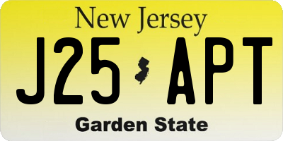 NJ license plate J25APT
