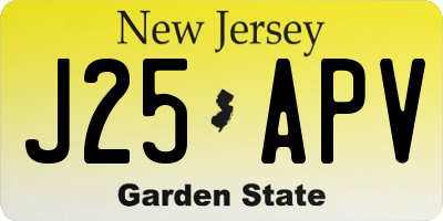 NJ license plate J25APV