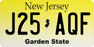 NJ license plate J25AQF