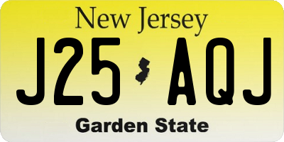 NJ license plate J25AQJ