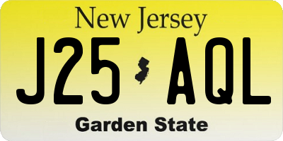 NJ license plate J25AQL