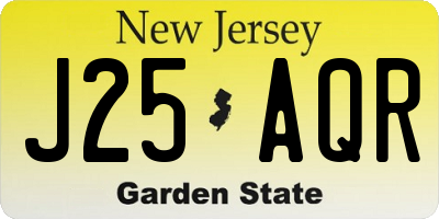 NJ license plate J25AQR
