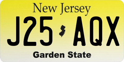 NJ license plate J25AQX