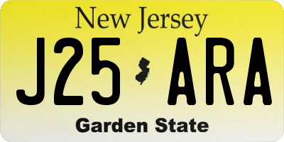 NJ license plate J25ARA