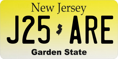 NJ license plate J25ARE