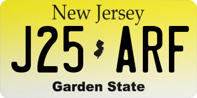 NJ license plate J25ARF