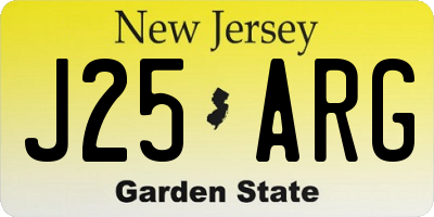 NJ license plate J25ARG