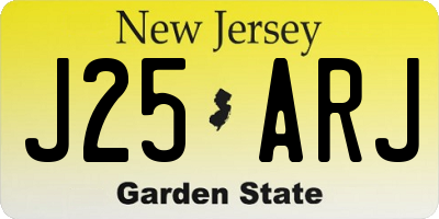 NJ license plate J25ARJ
