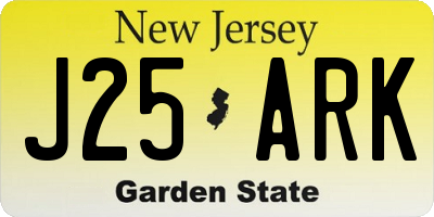 NJ license plate J25ARK