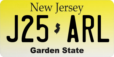 NJ license plate J25ARL