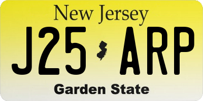 NJ license plate J25ARP