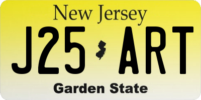 NJ license plate J25ART