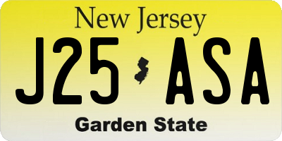 NJ license plate J25ASA