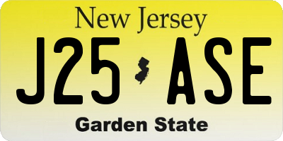 NJ license plate J25ASE