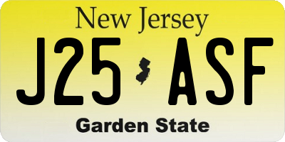 NJ license plate J25ASF