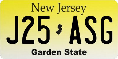 NJ license plate J25ASG