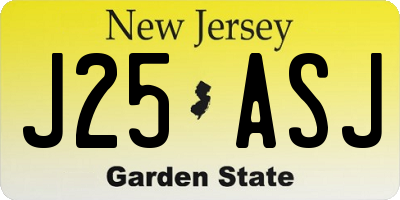 NJ license plate J25ASJ