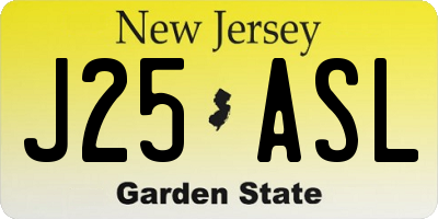 NJ license plate J25ASL