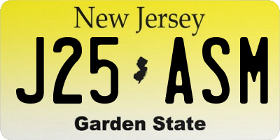 NJ license plate J25ASM