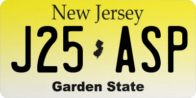 NJ license plate J25ASP