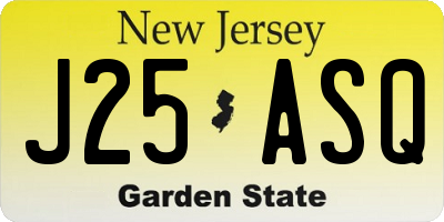 NJ license plate J25ASQ