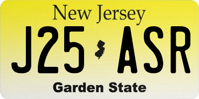 NJ license plate J25ASR