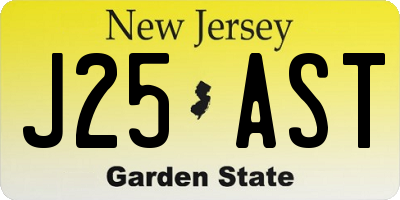 NJ license plate J25AST