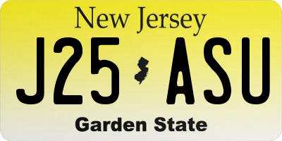 NJ license plate J25ASU