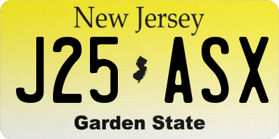 NJ license plate J25ASX