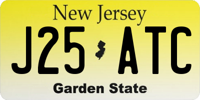 NJ license plate J25ATC
