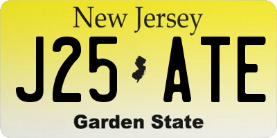 NJ license plate J25ATE