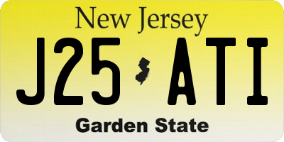 NJ license plate J25ATI