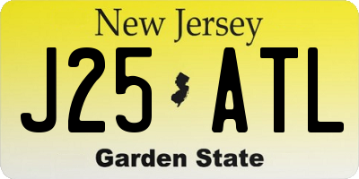 NJ license plate J25ATL