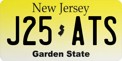 NJ license plate J25ATS