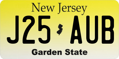 NJ license plate J25AUB
