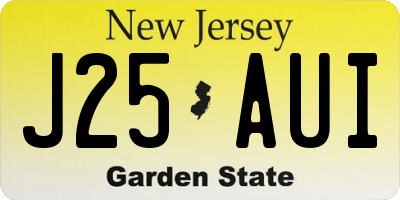 NJ license plate J25AUI