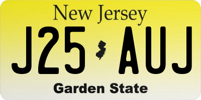 NJ license plate J25AUJ