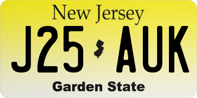 NJ license plate J25AUK