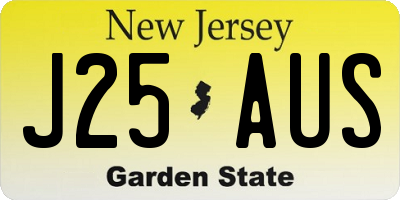 NJ license plate J25AUS